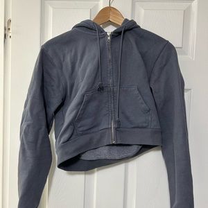 Brandy Melville Cropped Zip Up Hoodie